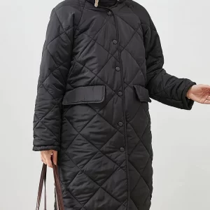 Plus Size Black Fur Collar Pockets Thick Duck Down Jackets Winter