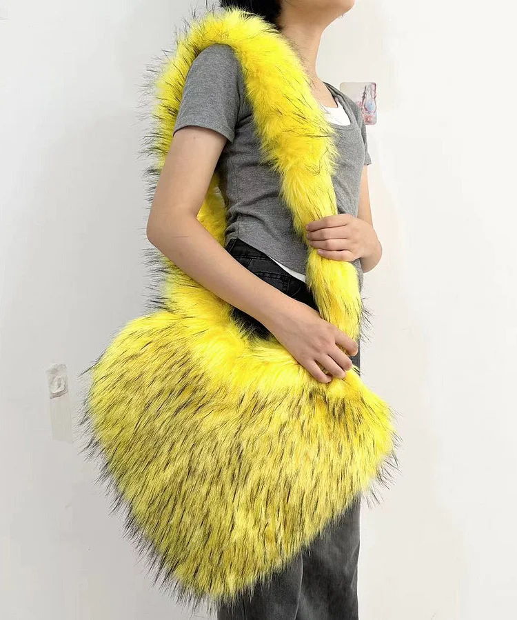 Original Design Stylish Orange Heart Teddy Messenger Bag - Image 2