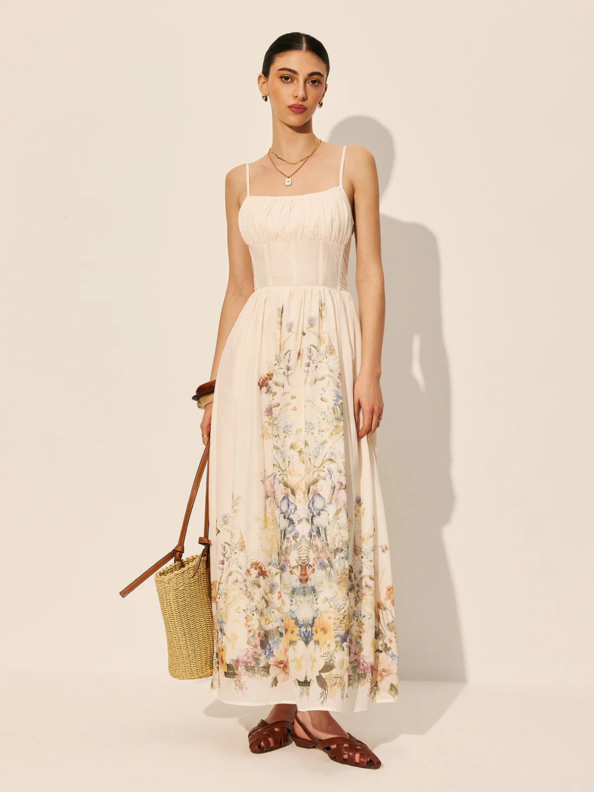 Square Neck Floral Print Dress - Image 3