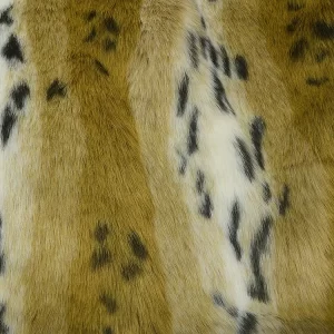 Casual Turndown Collar Leopard Long Sleeve Faux Fur Coat