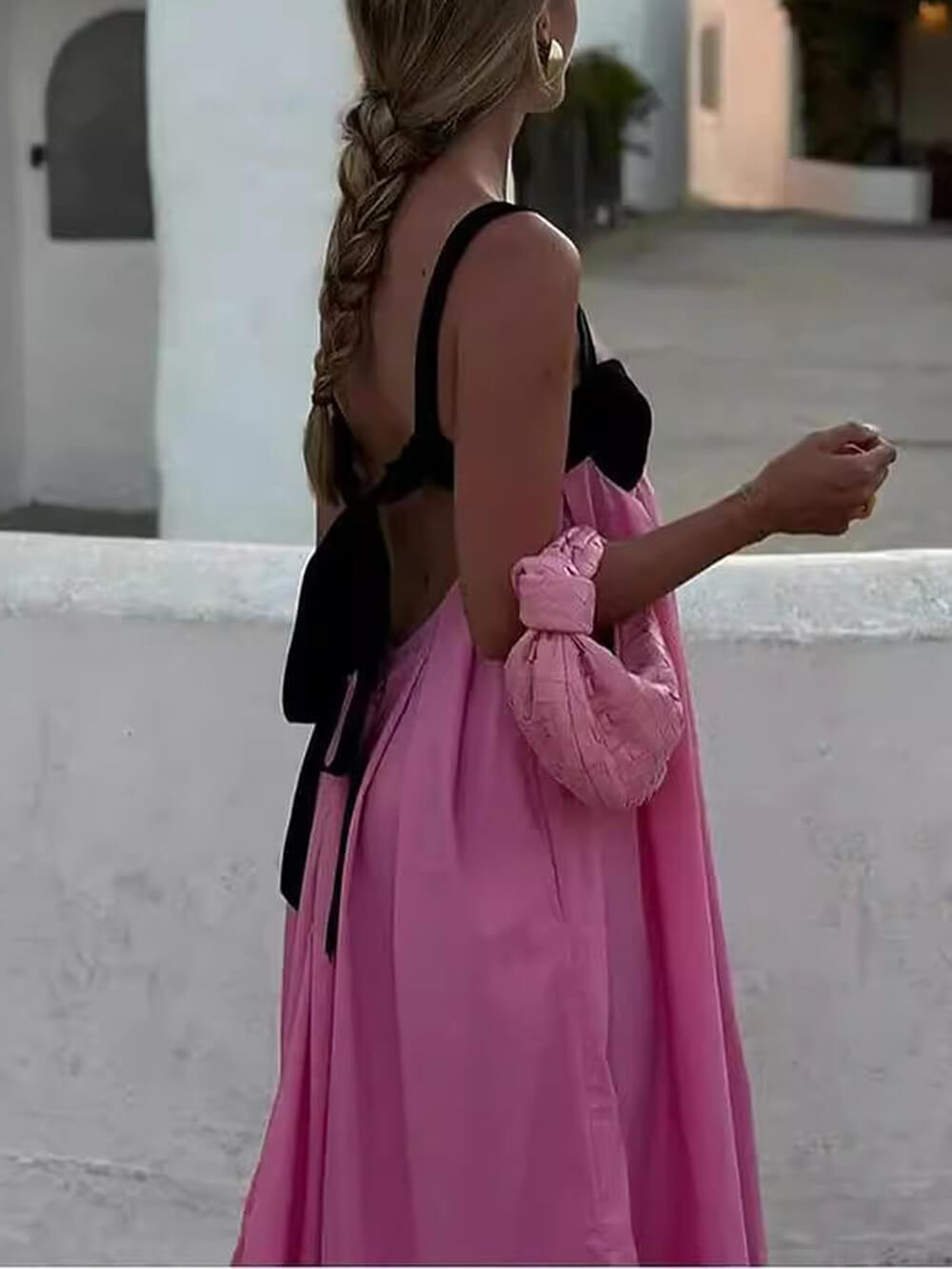 Exquisite Summer Sleeveless Backless Lace Up Maxi Dress - Image 4