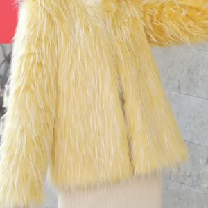 Brief White O-Neck Leather And Furr Coats Long Sleeve