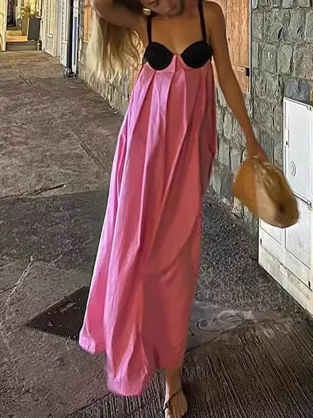 Exquisite Summer Sleeveless Backless Lace Up Maxi Dress - Image 3
