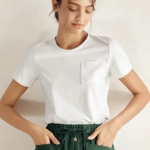 Stretch-Knit Bamboo Classic Basic Tee BELLE