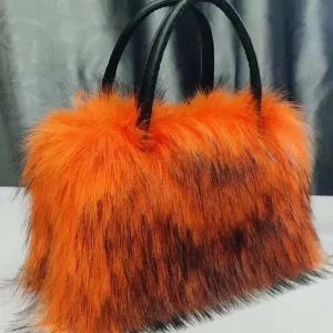 Stylish Green Fuzzy Fur Fluffy Large Capacity Tote Handbag