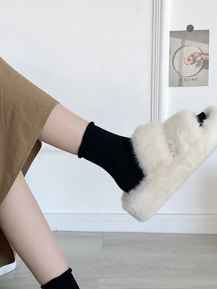 Fluffy Outerwears Platform Slippers - Image 8