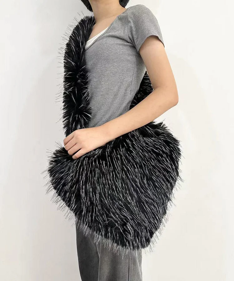 Original Design Stylish Orange Heart Teddy Messenger Bag - Image 3