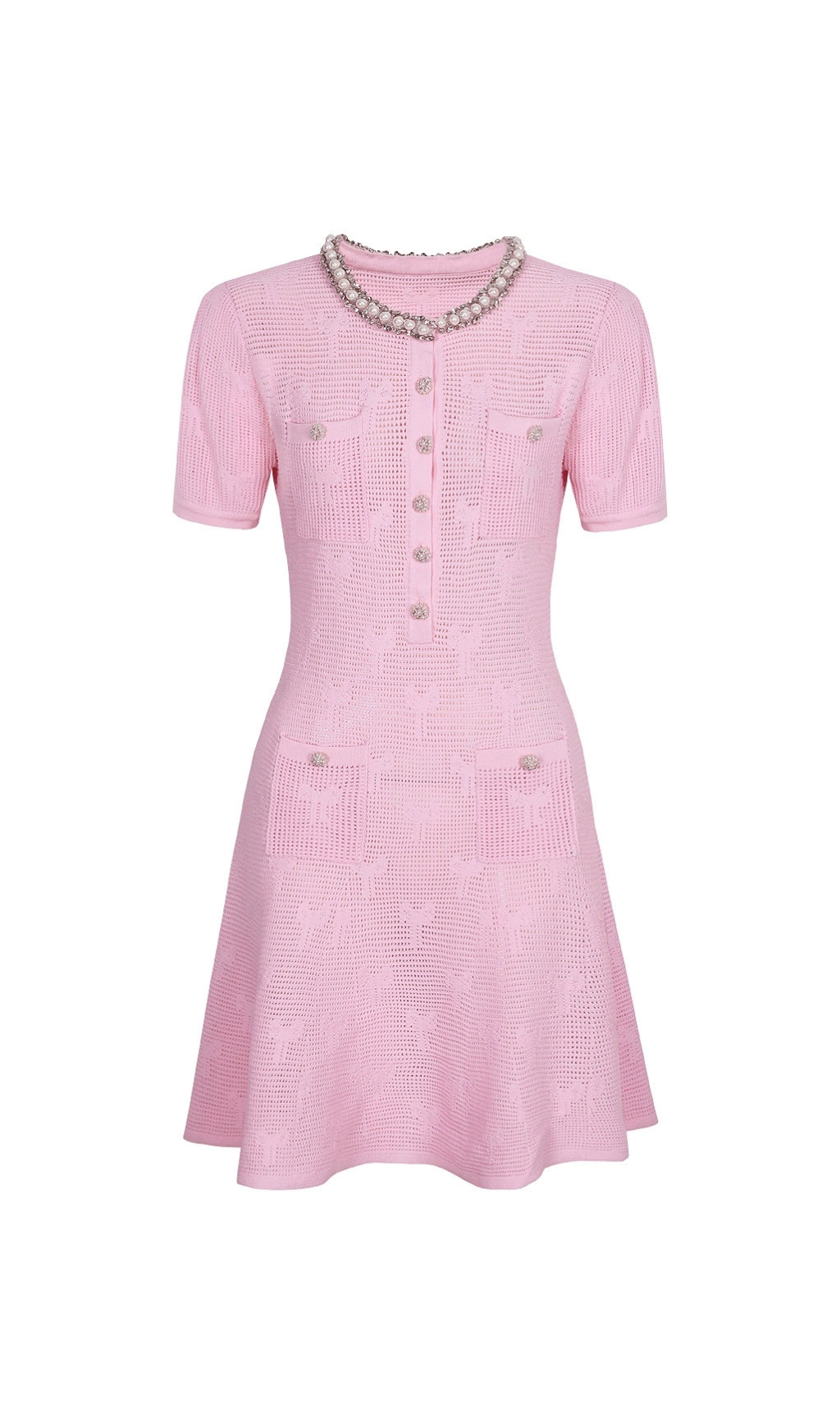 Georgina Diamante Beaded Knit Mini Dress Set - Image 3