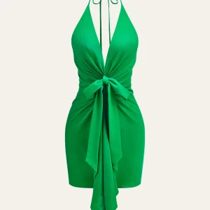 Halter Neck Knotted Dress