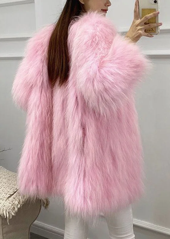 Elegant Yellow O-Neck Warm Mink Hair Coats Winter - Image 5