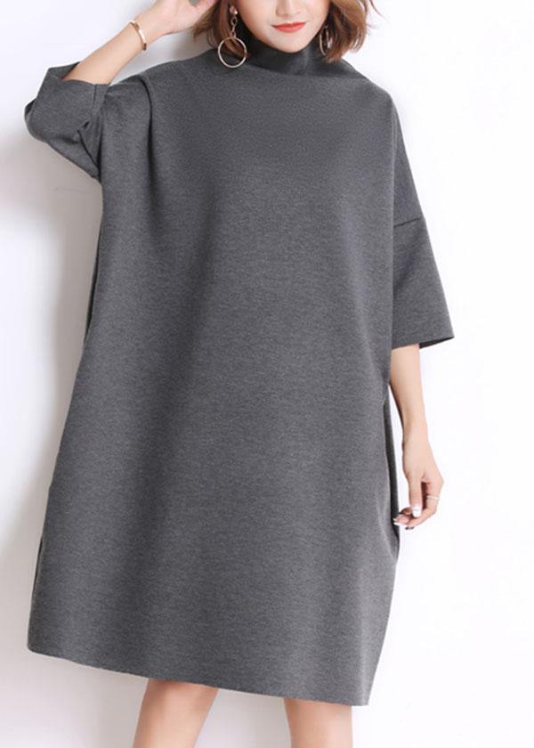 Classy Red Loose Turtleneck Summer Party Dresses Half Sleeve - Image 2