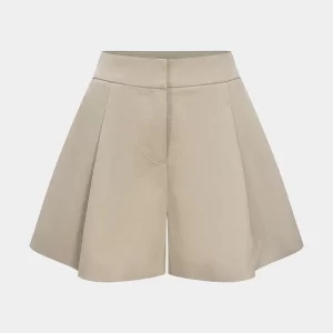 Solid Ruched High Waist Pocket Shorts